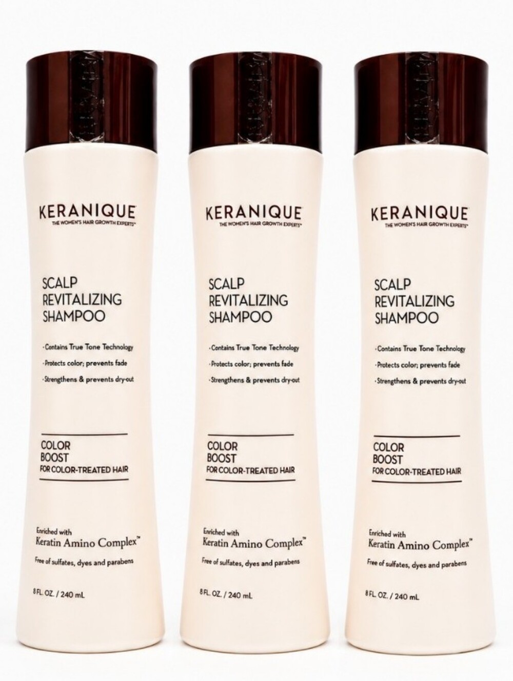 Keranique Scalp Revitalizing Shampoo 3-Pack 8 oz New | Older Packaging